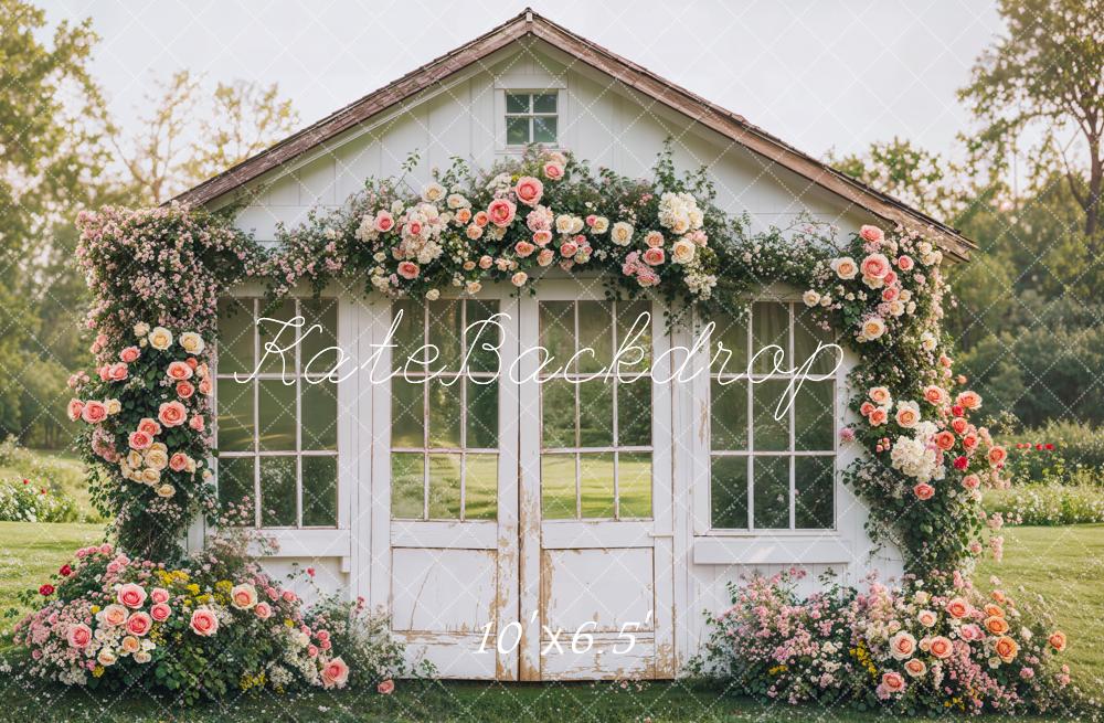 Kate Printemps Fleur Maison Rustique Jardin Toile de fond conçue par Emetselch - Kate Backdrop FR