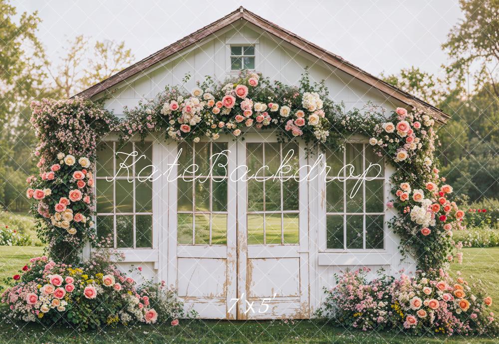 Kate Printemps Fleur Maison Rustique Jardin Toile de fond conçue par Emetselch - Kate Backdrop FR