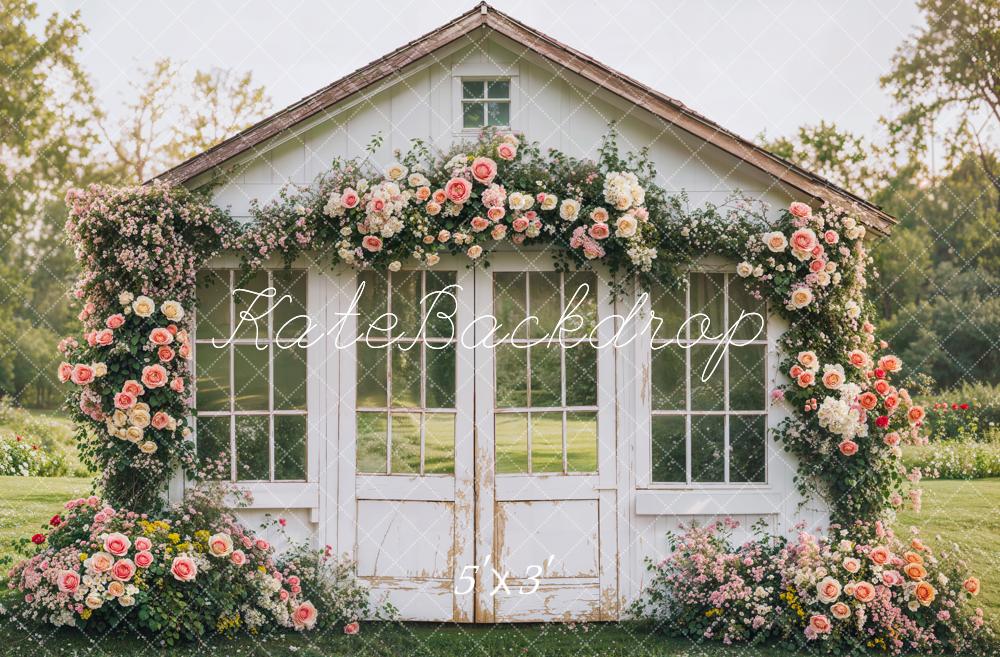 Kate Printemps Fleur Maison Rustique Jardin Toile de fond conçue par Emetselch - Kate Backdrop FR
