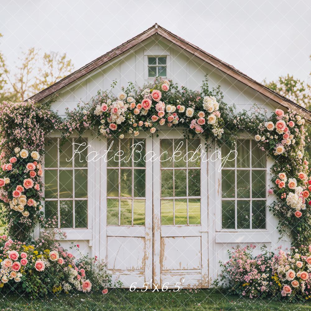 Kate Printemps Fleur Maison Rustique Jardin Toile de fond conçue par Emetselch - Kate Backdrop FR