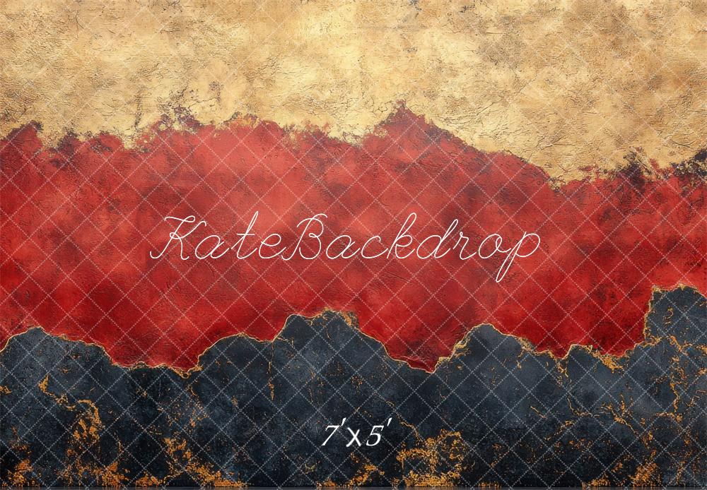 Kate Texture Abstraite Mur Doré Rouge Noir Toile de fond conçue par Mini MakeBelieve - Kate Backdrop FR