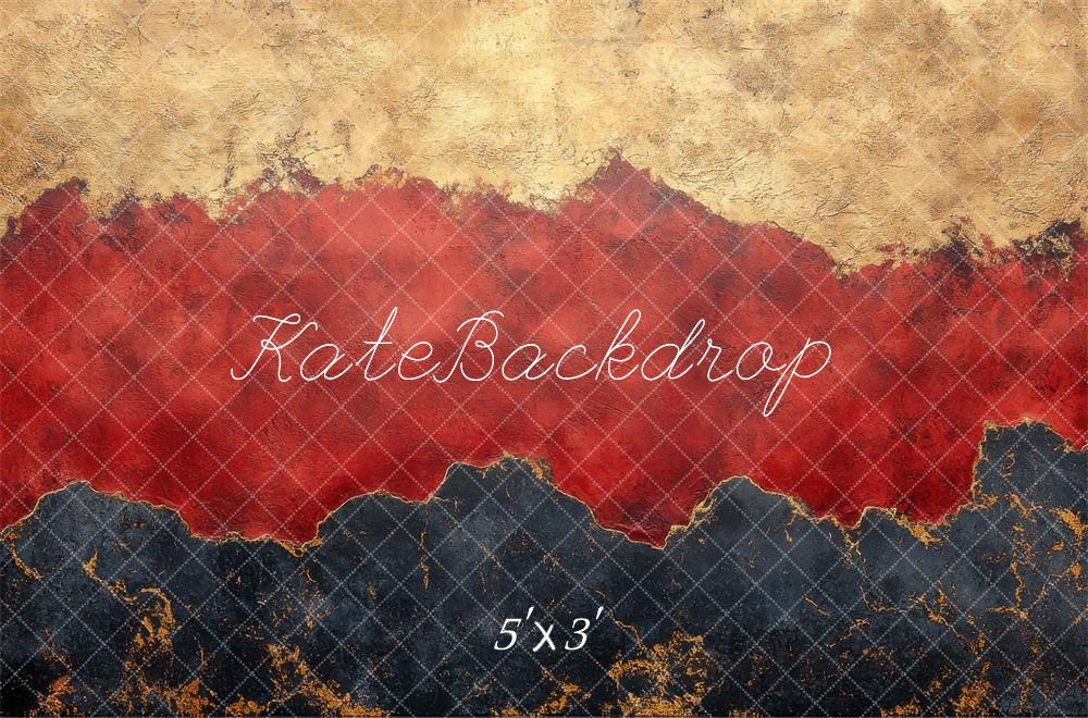 Kate Texture Abstraite Mur Doré Rouge Noir Toile de fond conçue par Mini MakeBelieve - Kate Backdrop FR