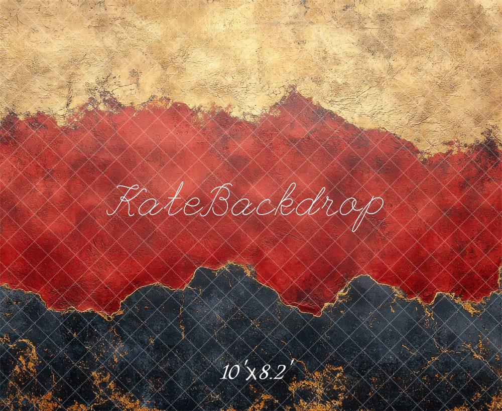 Kate Texture Abstraite Mur Doré Rouge Noir Toile de fond conçue par Mini MakeBelieve - Kate Backdrop FR