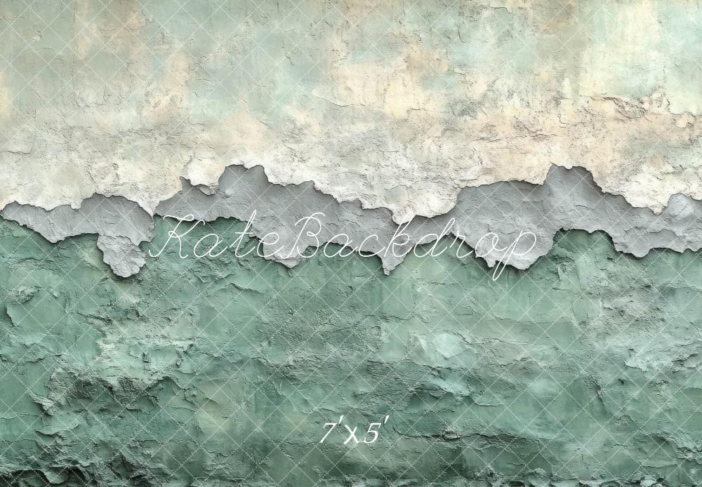 Kate Texture Abstraite Vintage Mur Vert Toile de fond conçue par Mini MakeBelieve - Kate Backdrop FR