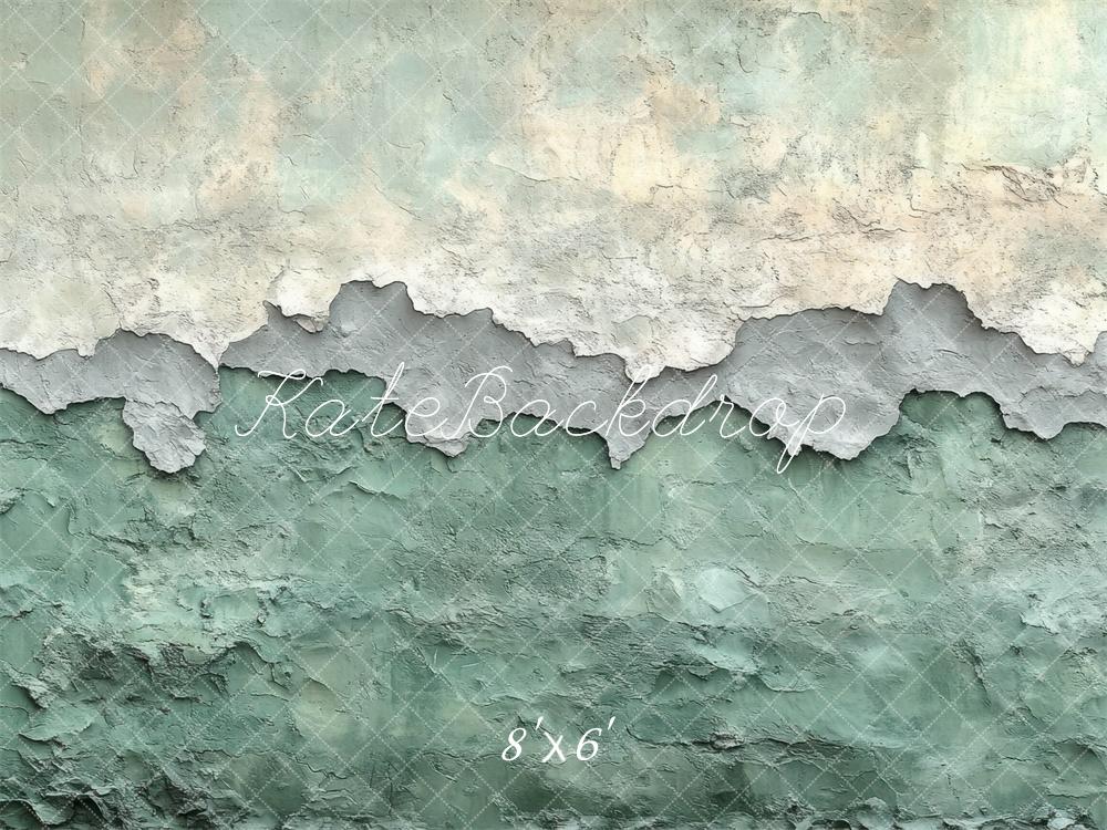 Kate Texture Abstraite Vintage Mur Vert Toile de fond conçue par Mini MakeBelieve - Kate Backdrop FR
