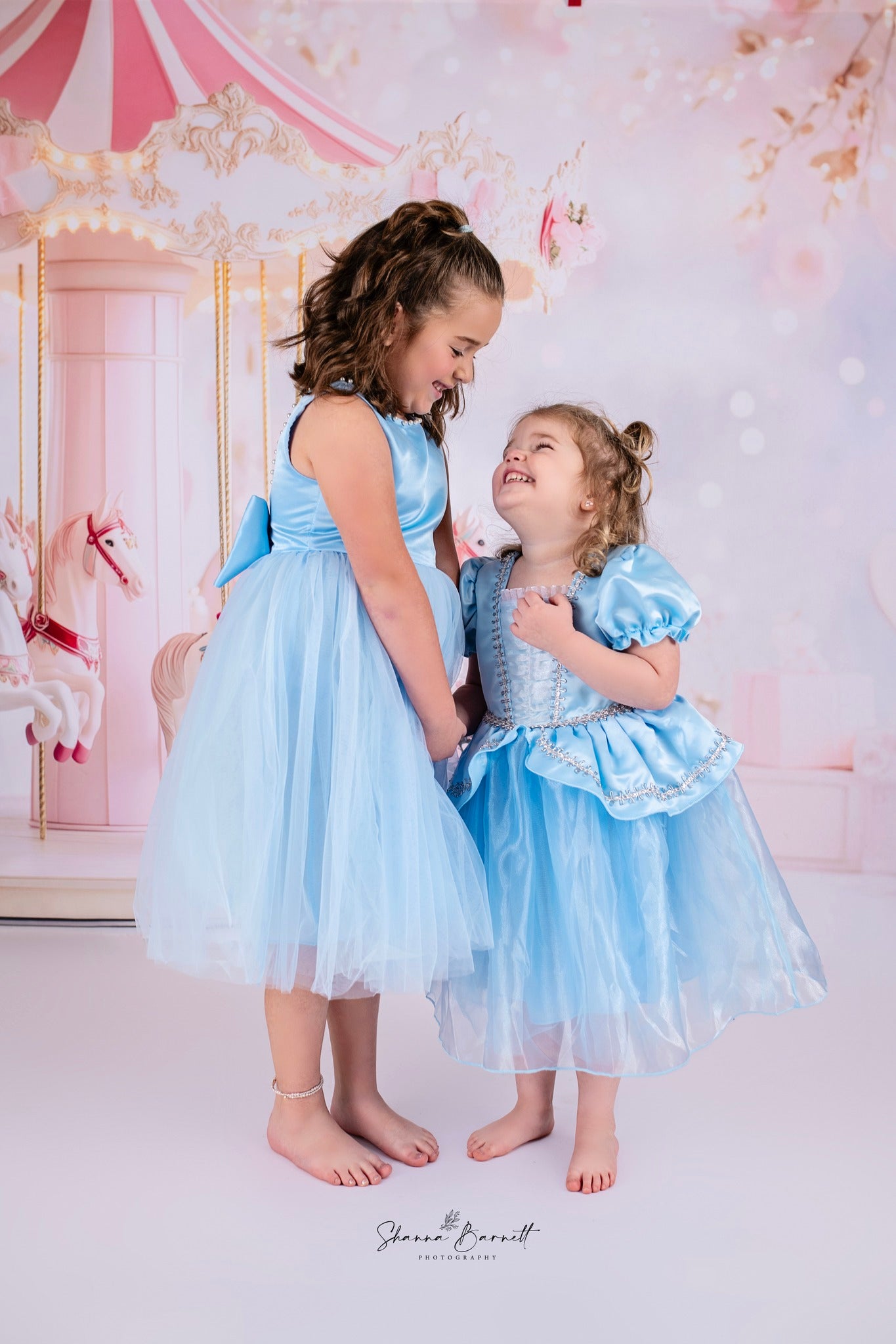 Kate Saint-Valentin Carrousel Rose Fleurs Toile de fond conçue par Patty Roberts - Kate Backdrop FR