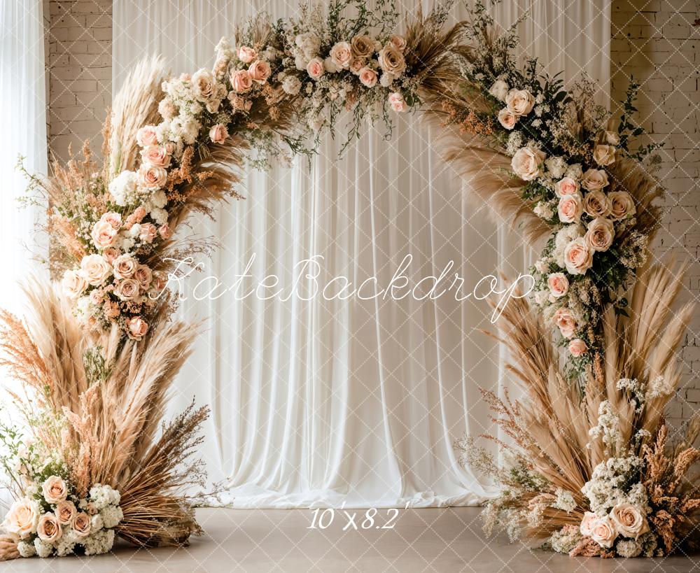 Kate Bohème Fleurs Arche Rideaux Toile de fond conçue par Emetselch - Kate Backdrop FR