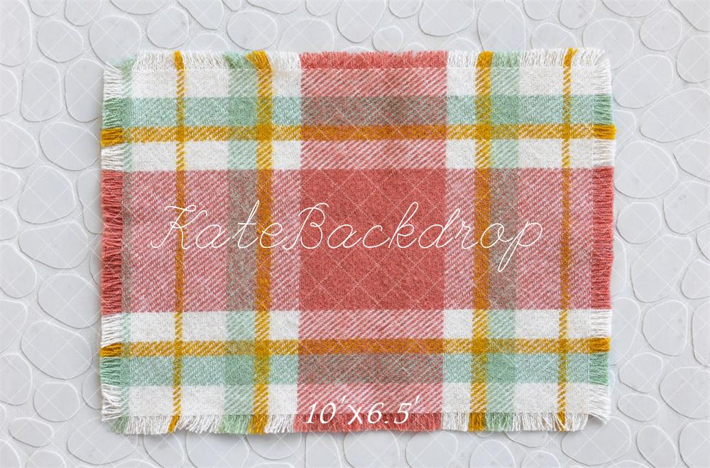 Kate Nouveau-né Motif à carreaux Rouge Sol Toile de fond conçue par Mini MakeBelieve - Kate Backdrop FR