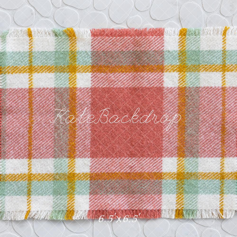 Kate Nouveau-né Motif à carreaux Rouge Sol Toile de fond conçue par Mini MakeBelieve - Kate Backdrop FR