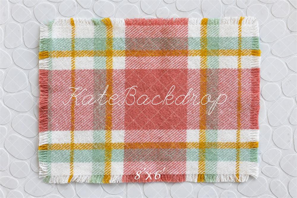 Kate Nouveau-né Motif à carreaux Rouge Sol Toile de fond conçue par Mini MakeBelieve - Kate Backdrop FR