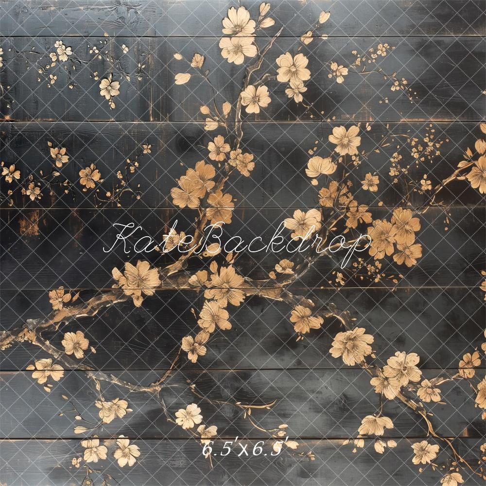 Kate Vintage Fleurs Sombre Mur Sol Toile de fond conçue par Mini MakeBelieve - Kate Backdrop FR