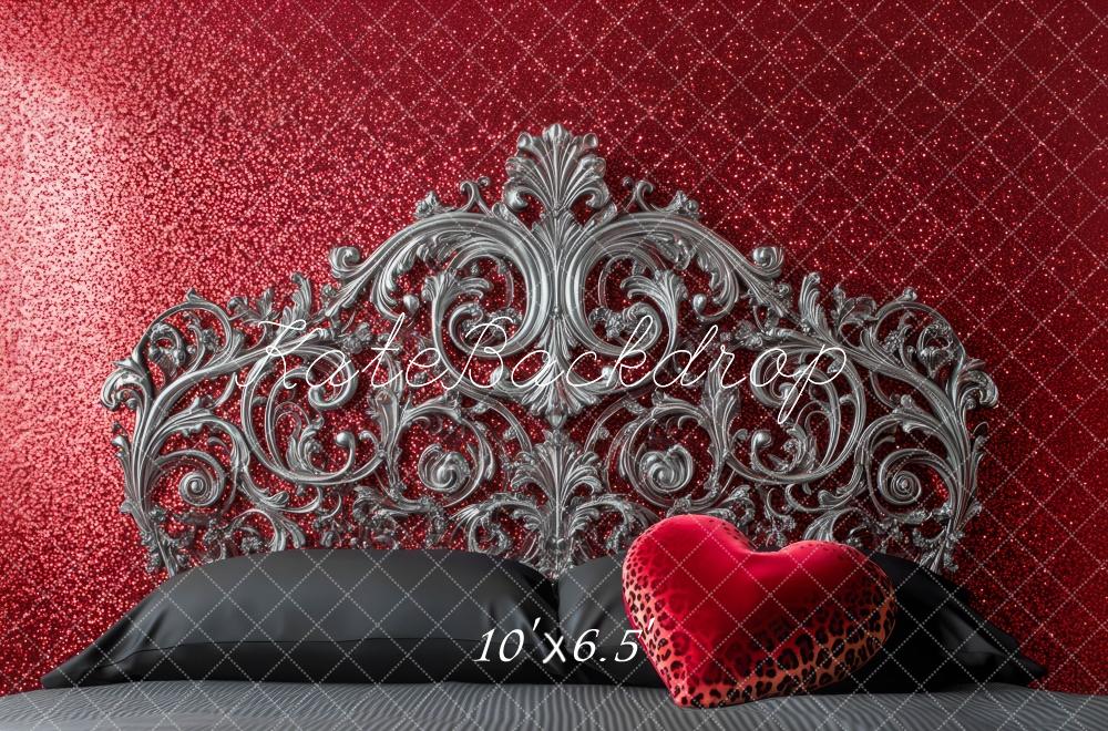 Kate Saint Valentin Tête de lit Paillettes Rouge Toile de fond conçue par Mini MakeBelieve - Kate Backdrop FR