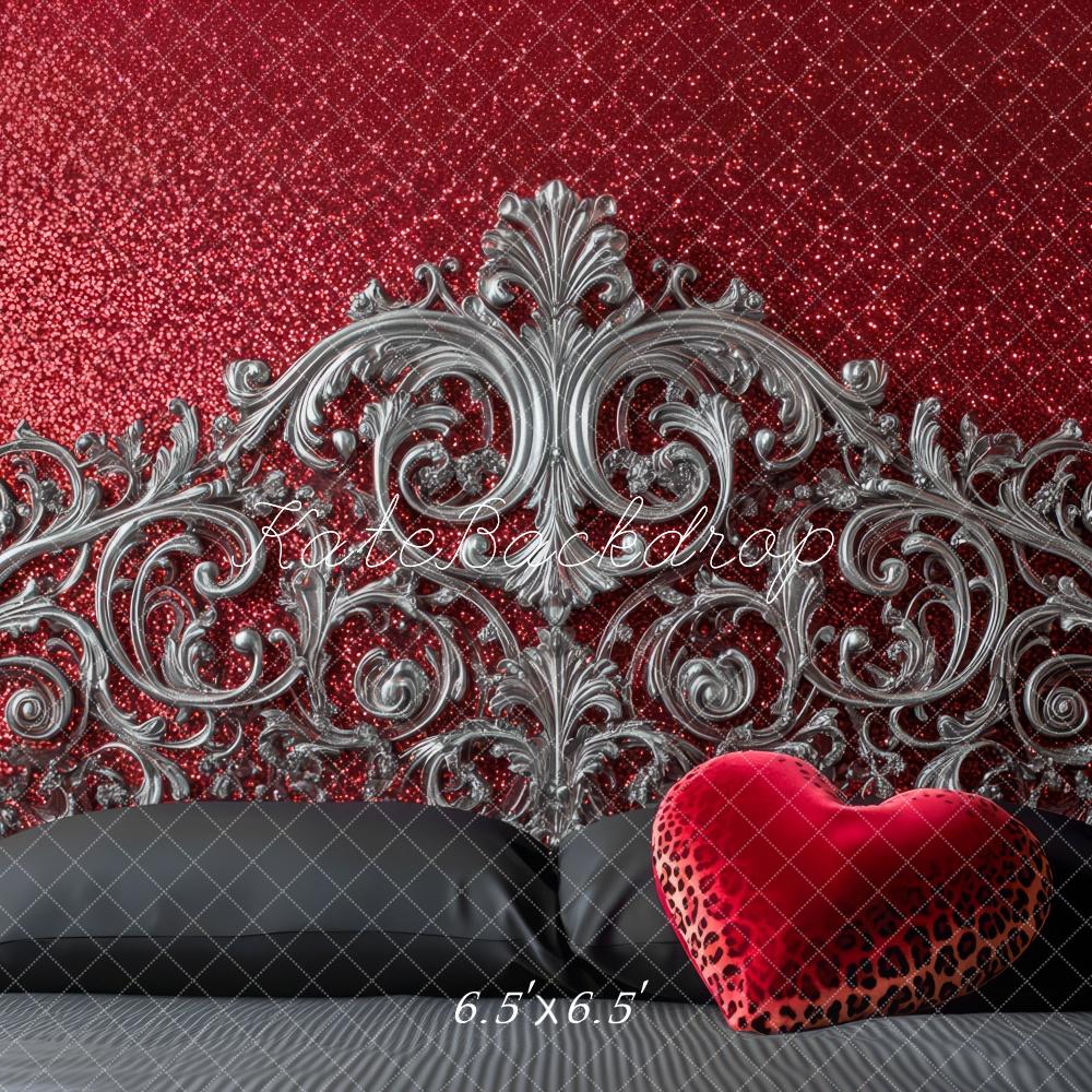 Kate Saint Valentin Tête de lit Paillettes Rouge Toile de fond conçue par Mini MakeBelieve - Kate Backdrop FR