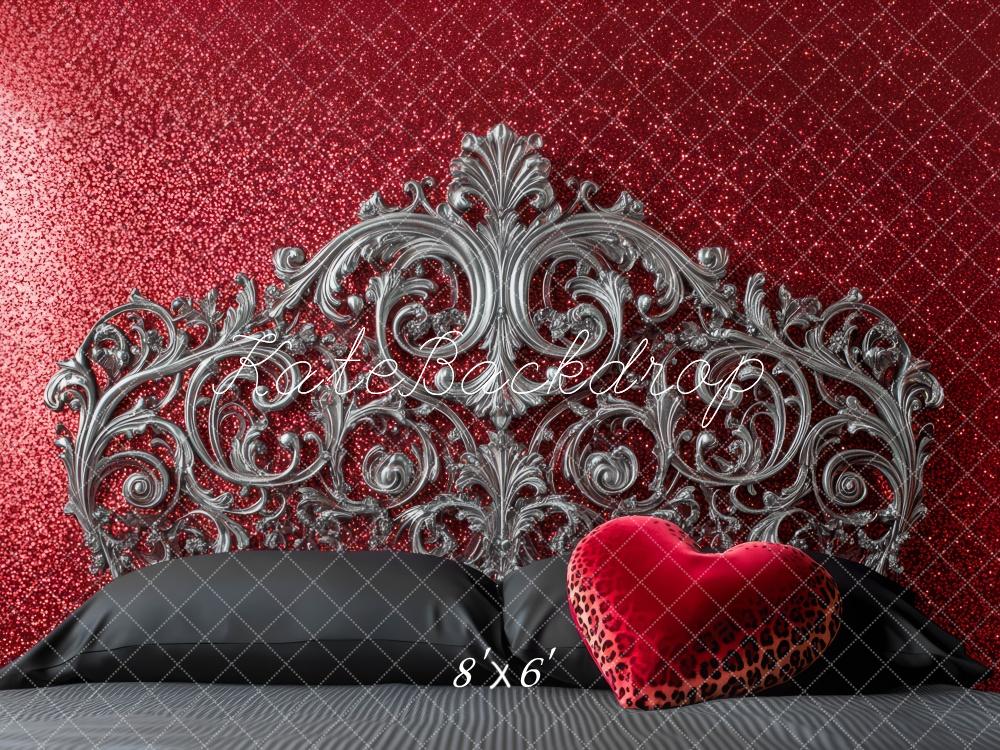 Kate Saint Valentin Tête de lit Paillettes Rouge Toile de fond conçue par Mini MakeBelieve - Kate Backdrop FR