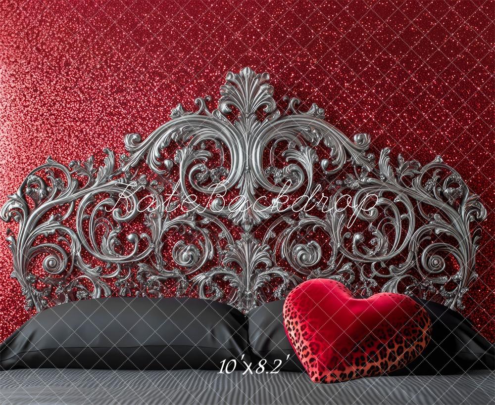 Kate Saint Valentin Tête de lit Paillettes Rouge Toile de fond conçue par Mini MakeBelieve - Kate Backdrop FR