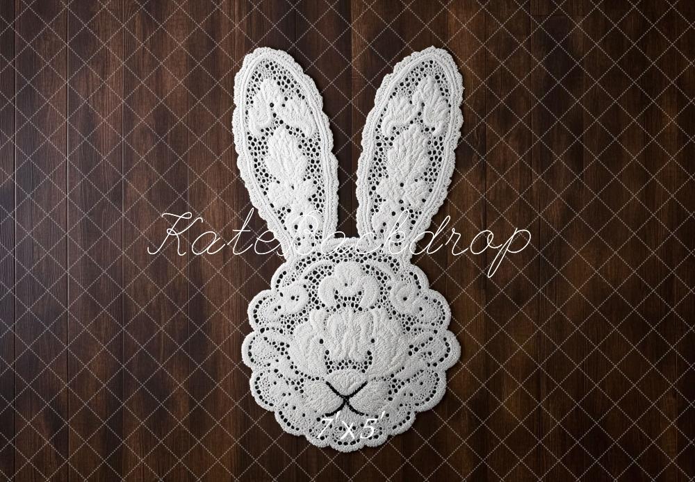 Kate Pâques Lapin en dentelle Bois Sol Toile de fond conçue par Mini MakeBelieve - Kate Backdrop FR