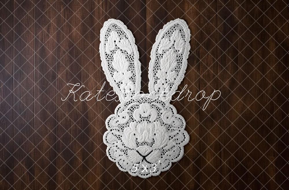 Kate Pâques Lapin en dentelle Bois Sol Toile de fond conçue par Mini MakeBelieve - Kate Backdrop FR