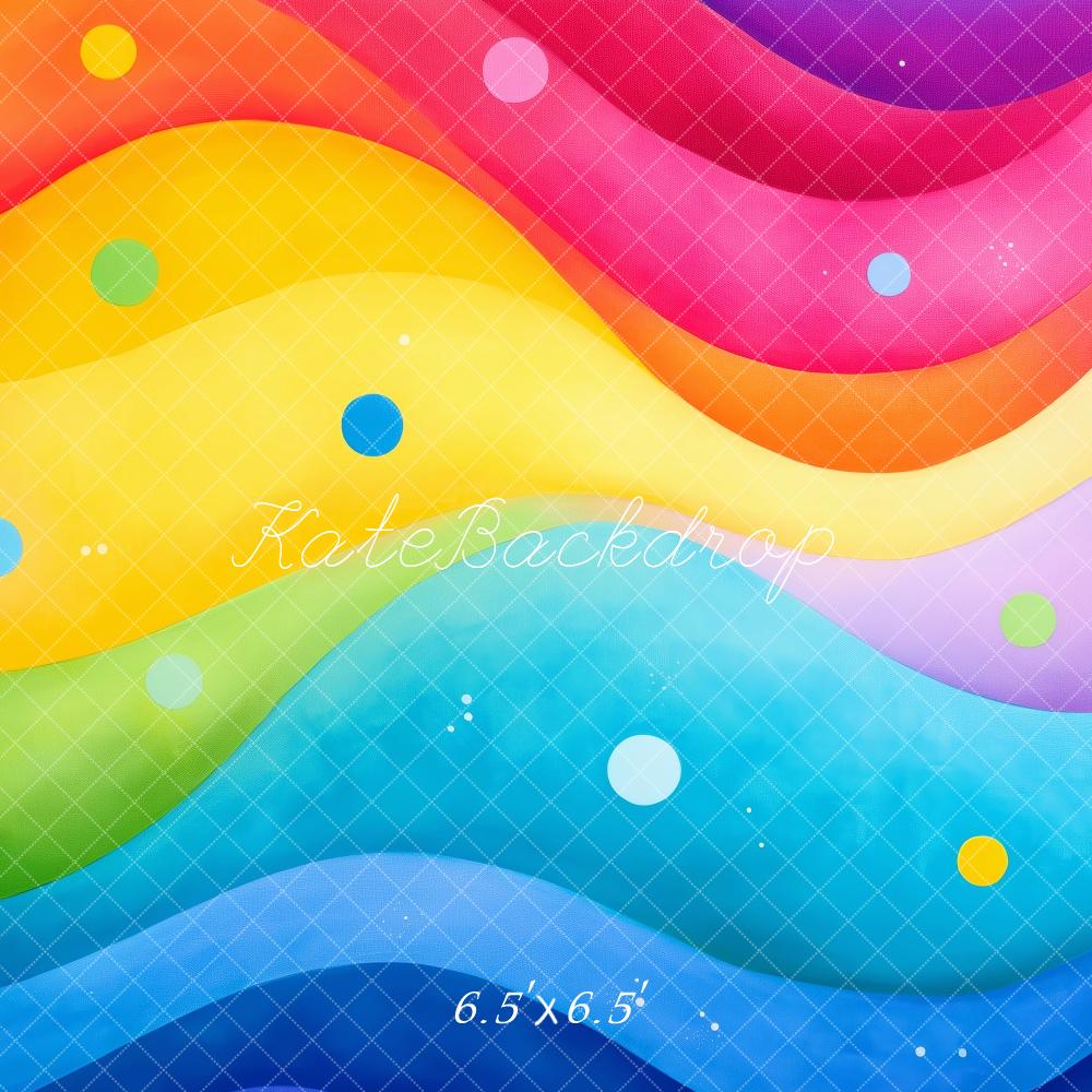 Kate Arc-en-ciel Abstrait Coloré Enfant Toile de fond conçue par Patty Roberts - Kate Backdrop FR