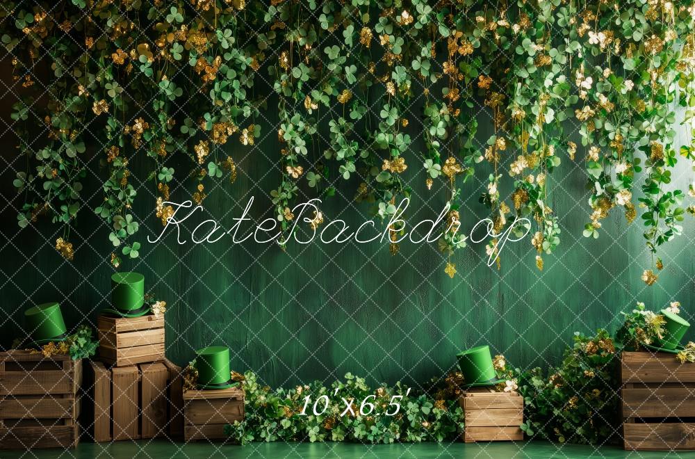 Kate Trèfle La Saint-Patrick Rustique Toile de fond conçue par Patty Roberts - Kate Backdrop FR