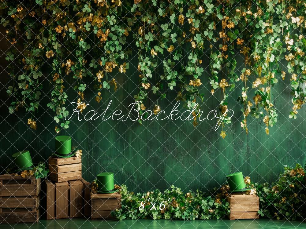 Kate Trèfle La Saint-Patrick Rustique Toile de fond conçue par Patty Roberts - Kate Backdrop FR