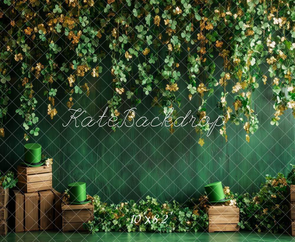 Kate Trèfle La Saint-Patrick Rustique Toile de fond conçue par Patty Roberts - Kate Backdrop FR