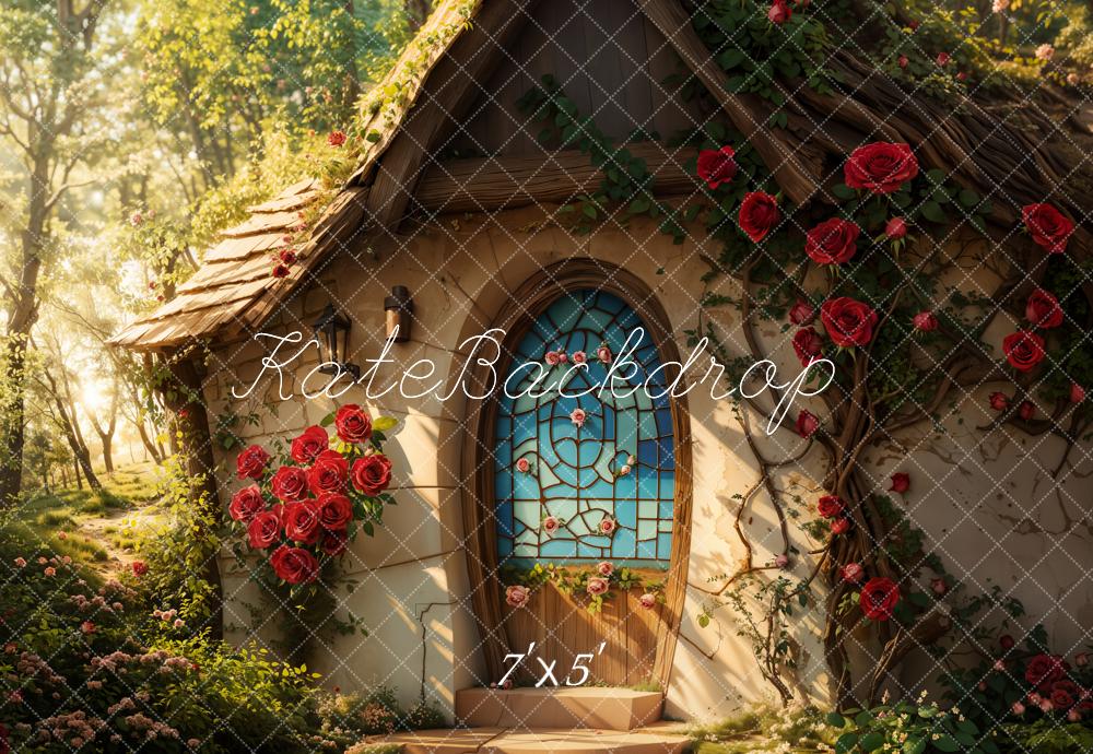 Kate Saint Valentin Fée Chalet Roses Toile de fond conçue par Emetselch - Kate Backdrop FR