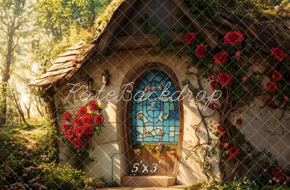 Kate Saint Valentin Fée Chalet Roses Toile de fond conçue par Emetselch - Kate Backdrop FR