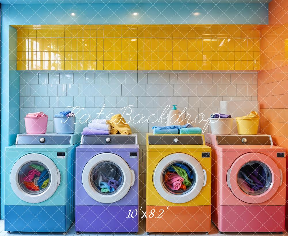 Kate Buanderie Coloré Machine à laver Toile de fond conçue par Emetselch - Kate Backdrop FR