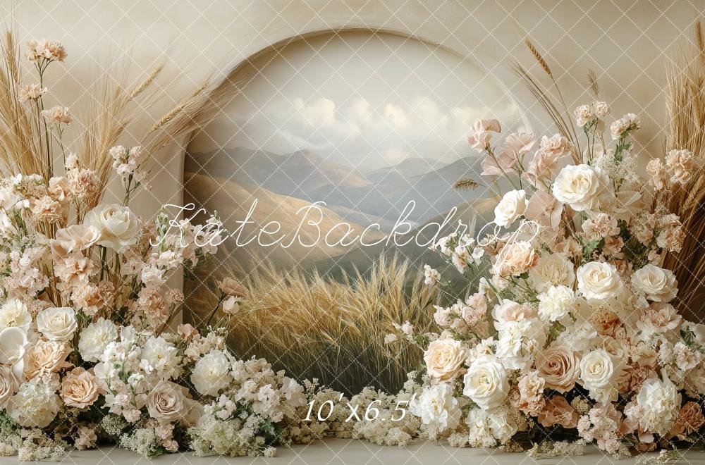Kate Bohème Arche Fleurs Pastel Fête des mères Toile de fond conçue par Mini MakeBelieve - Kate Backdrop FR