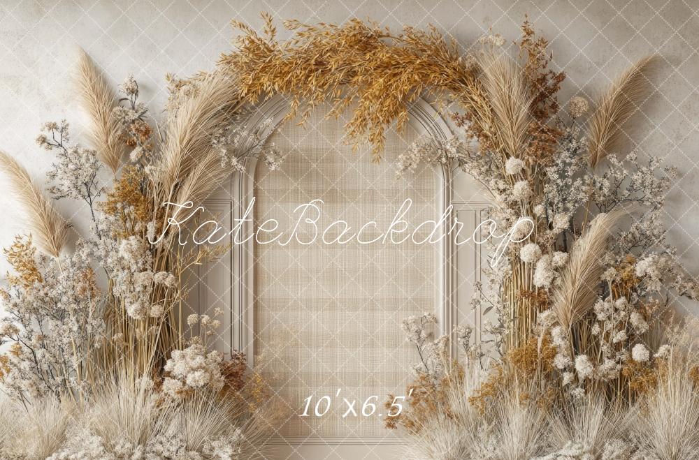 Kate Bohème Florale Arche Beige Classique Toile de fond conçue par Mini MakeBelieve - Kate Backdrop FR