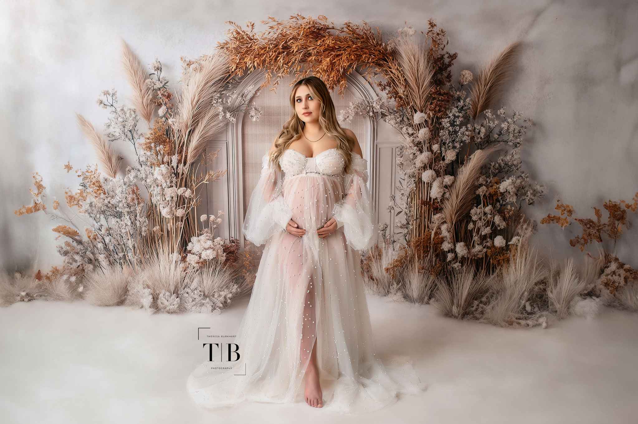 Kate Bohème Florale Arche Beige Classique Toile de fond conçue par Mini MakeBelieve - Kate Backdrop FR