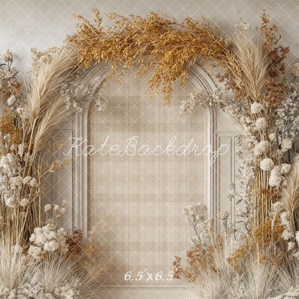 Kate Bohème Florale Arche Beige Classique Toile de fond conçue par Mini MakeBelieve - Kate Backdrop FR