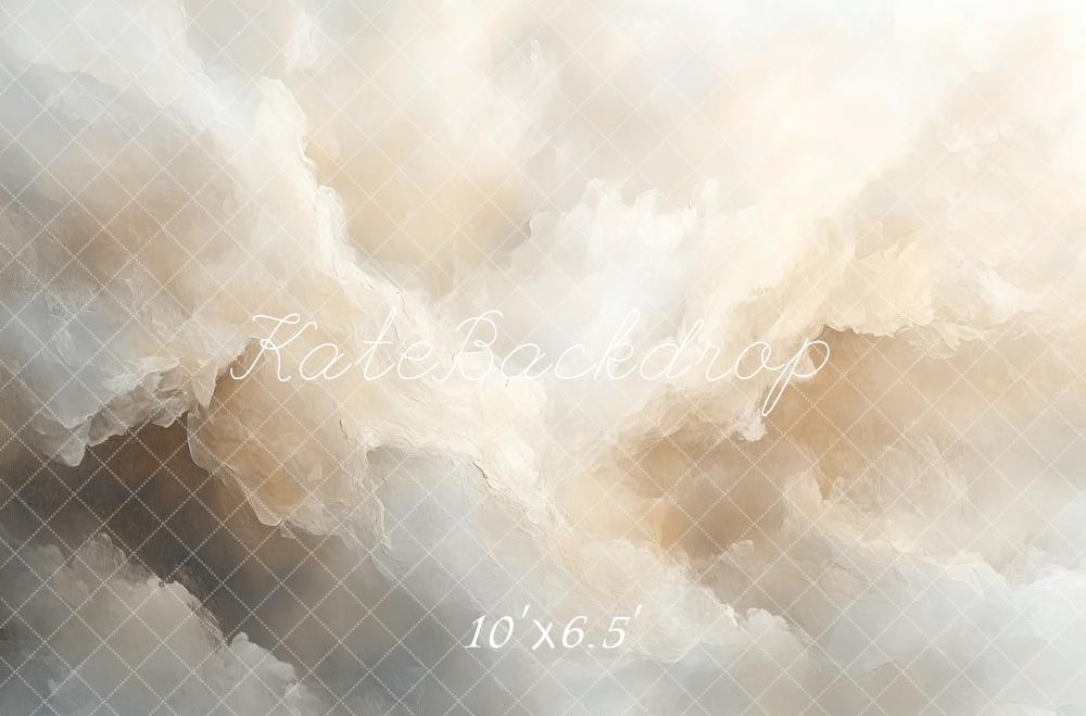 Kate Abstrait Marbre Nuage Beige Mur Sol Toile de fond conçue par Mini MakeBelieve - Kate Backdrop FR