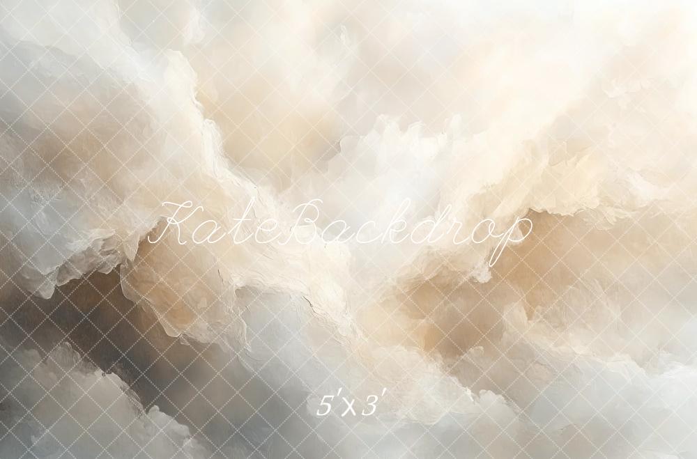 Kate Abstrait Marbre Nuage Beige Mur Sol Toile de fond conçue par Mini MakeBelieve - Kate Backdrop FR