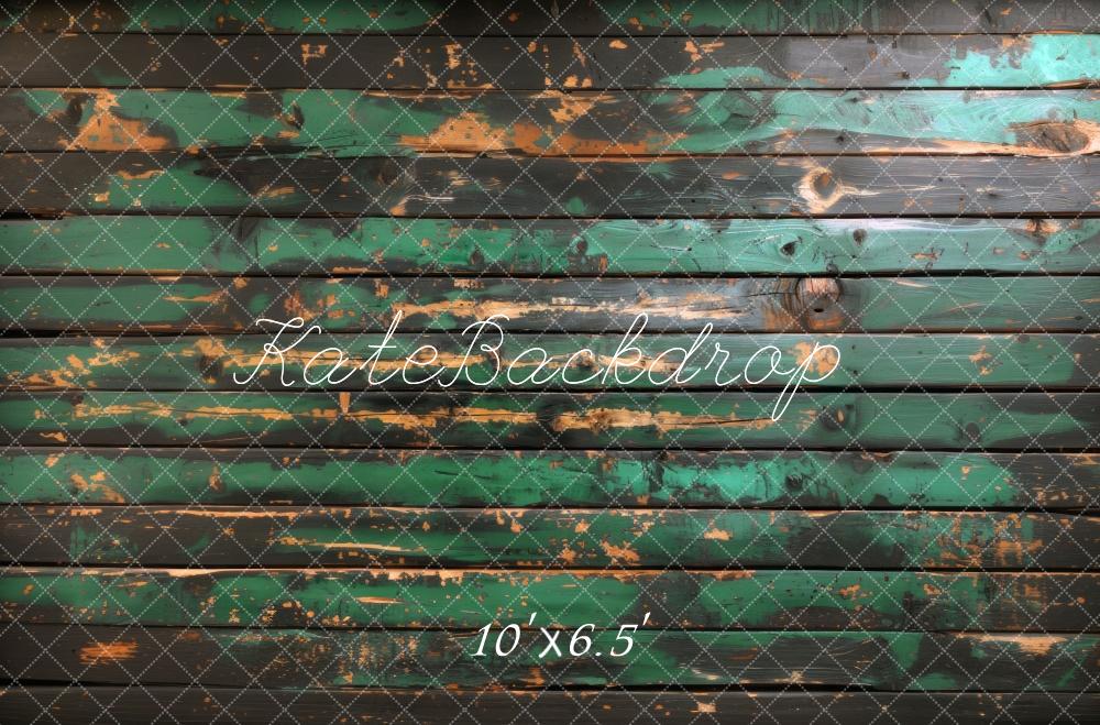 Kate Rustique Vert Parquet Bois Sol Toile de fond conçue par Mini MakeBelieve - Kate Backdrop FR