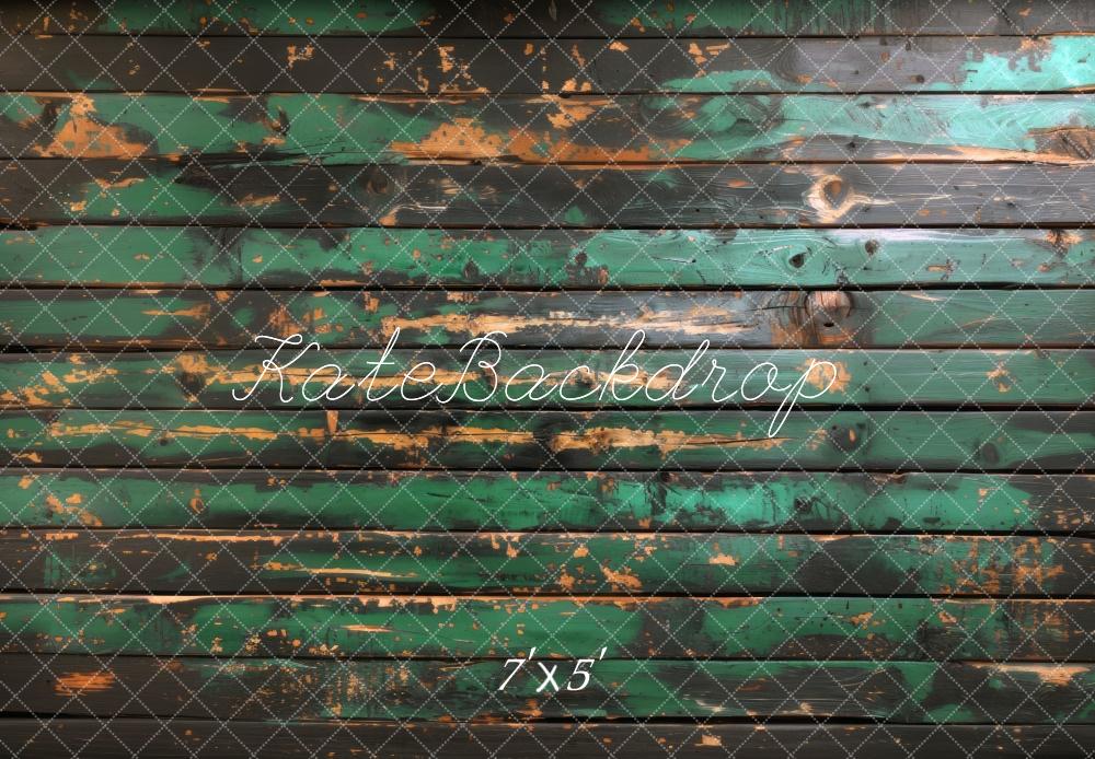 Kate Rustique Vert Parquet Bois Sol Toile de fond conçue par Mini MakeBelieve - Kate Backdrop FR