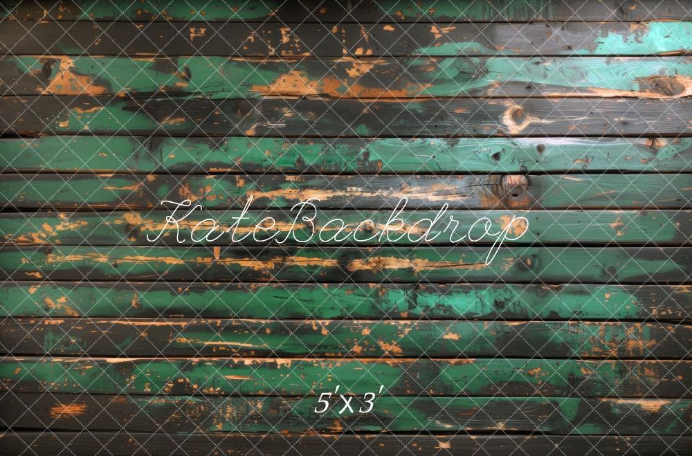 Kate Rustique Vert Parquet Bois Sol Toile de fond conçue par Mini MakeBelieve - Kate Backdrop FR