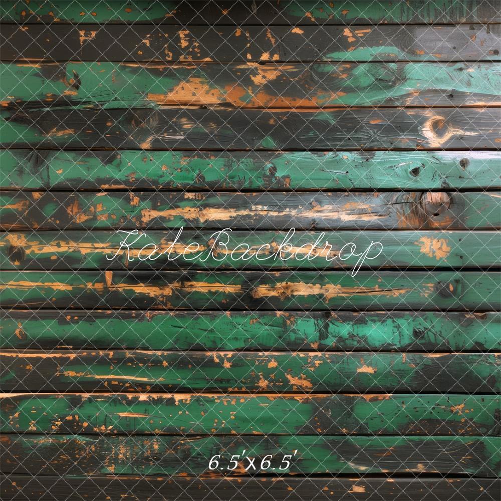 Kate Rustique Vert Parquet Bois Sol Toile de fond conçue par Mini MakeBelieve - Kate Backdrop FR