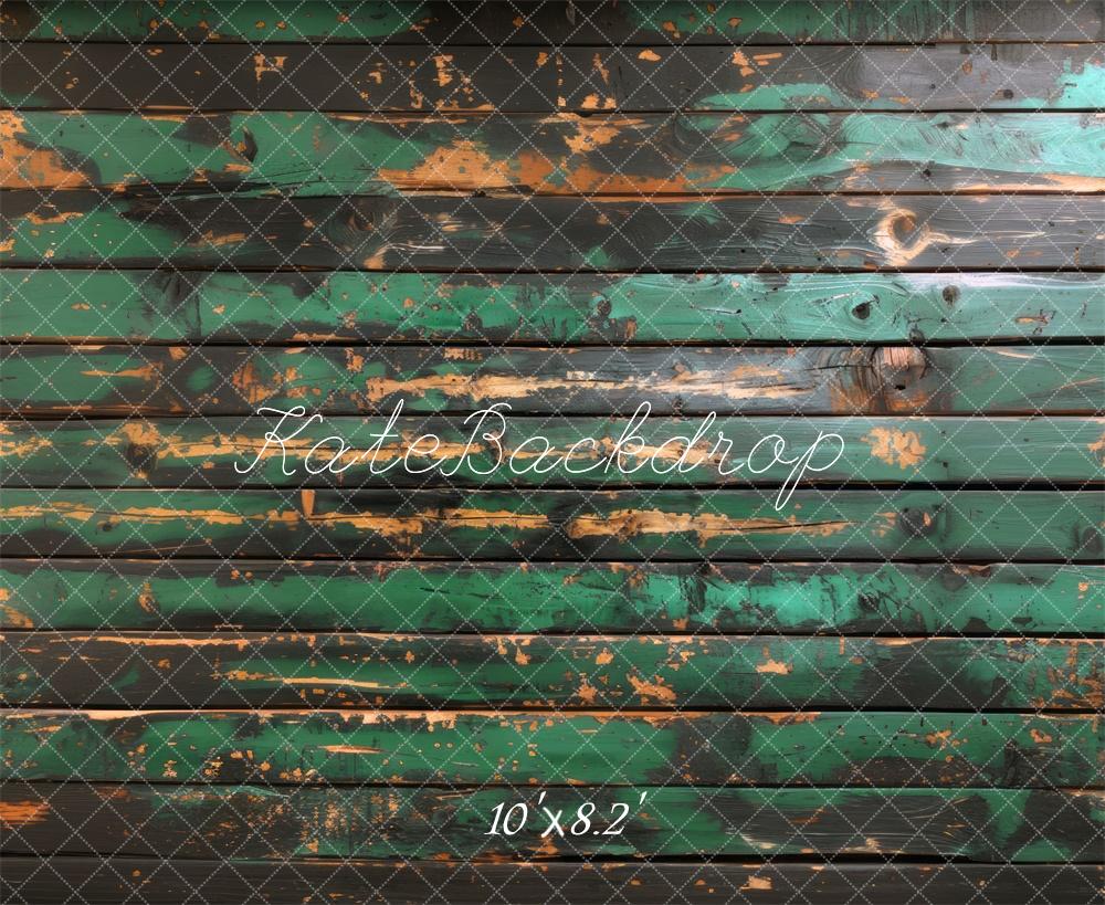 Kate Rustique Vert Parquet Bois Sol Toile de fond conçue par Mini MakeBelieve - Kate Backdrop FR