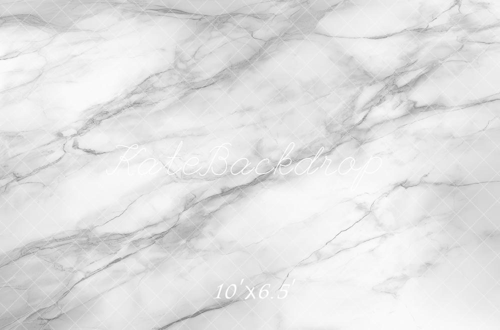 Kate Blanc Texture de Marbre Mur Sol Toile de fond conçue par Mini MakeBelieve - Kate Backdrop FR
