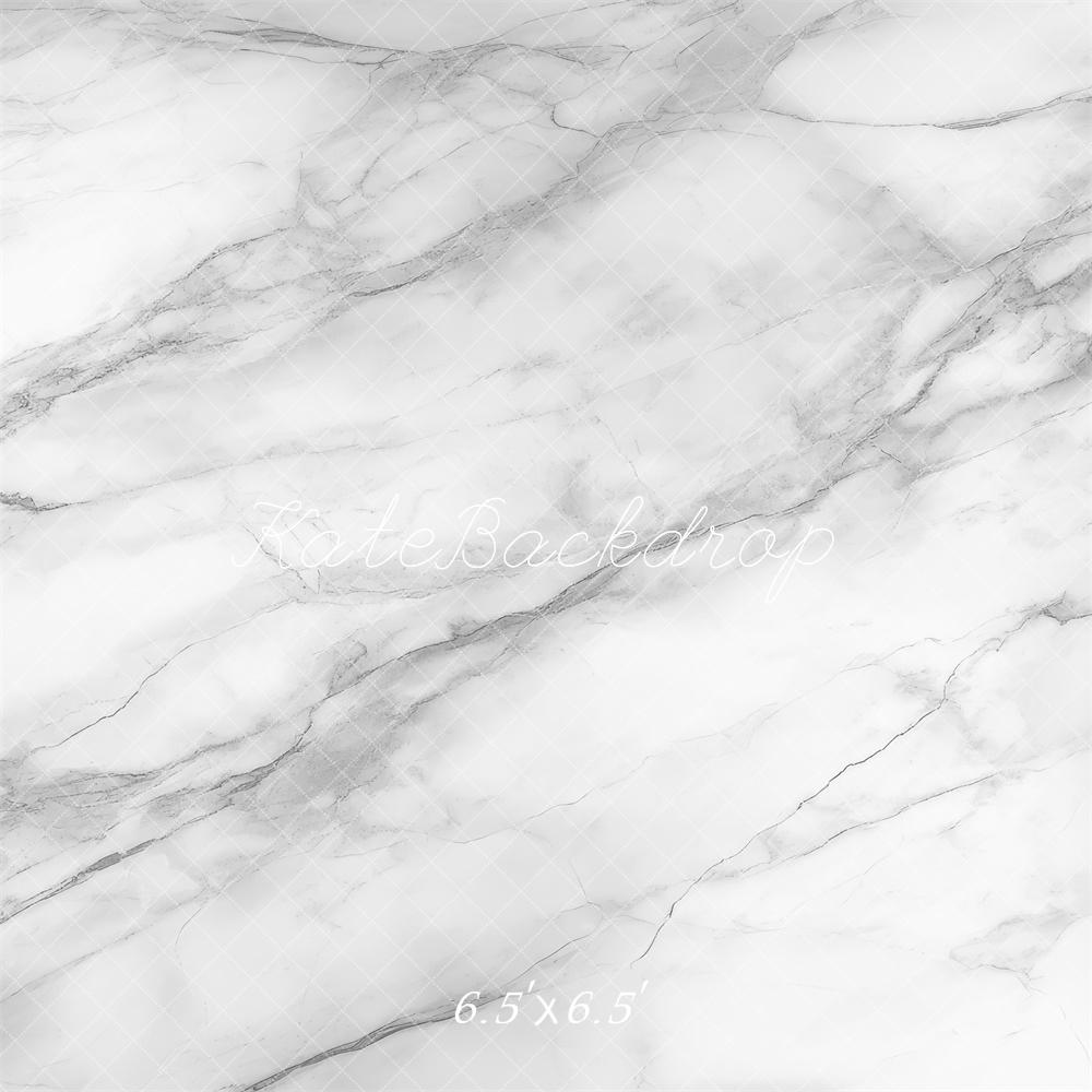 Kate Blanc Texture de Marbre Mur Sol Toile de fond conçue par Mini MakeBelieve - Kate Backdrop FR