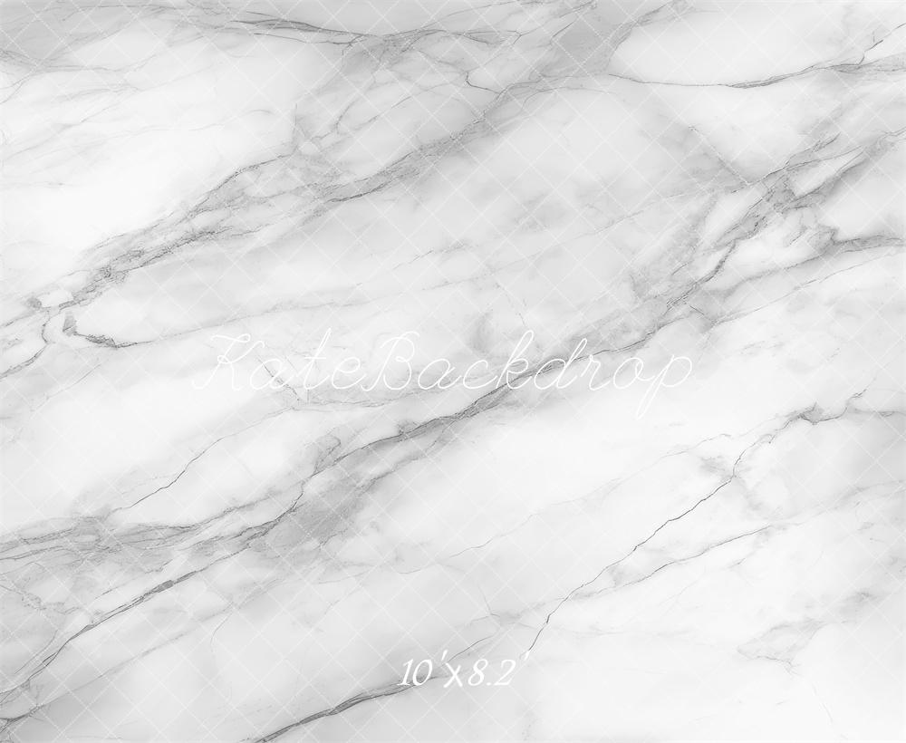Kate Blanc Texture de Marbre Mur Sol Toile de fond conçue par Mini MakeBelieve - Kate Backdrop FR