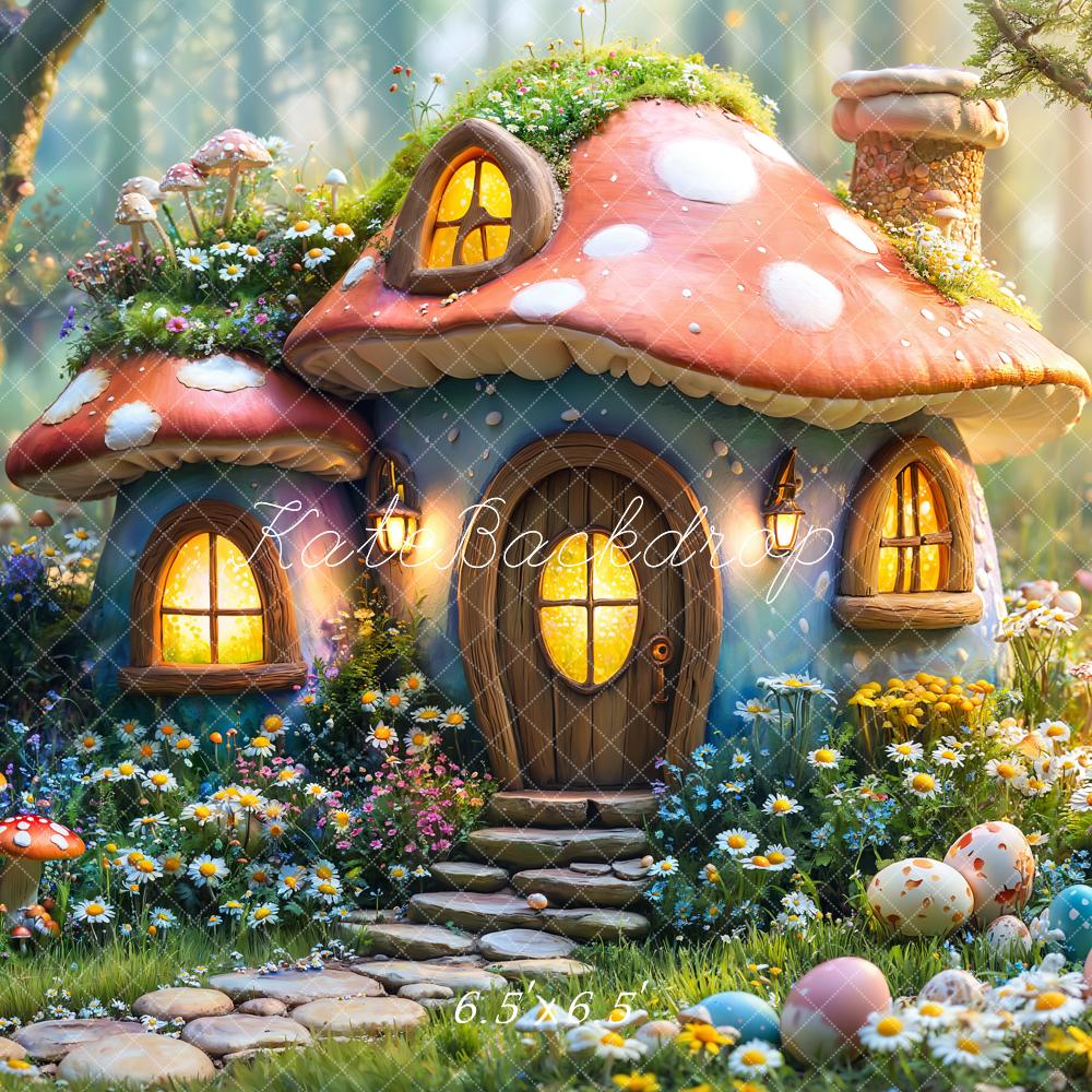Kate Pâques Fée Maison Champignon Forêt Toile de fond conçue par Emetselch - Kate Backdrop FR