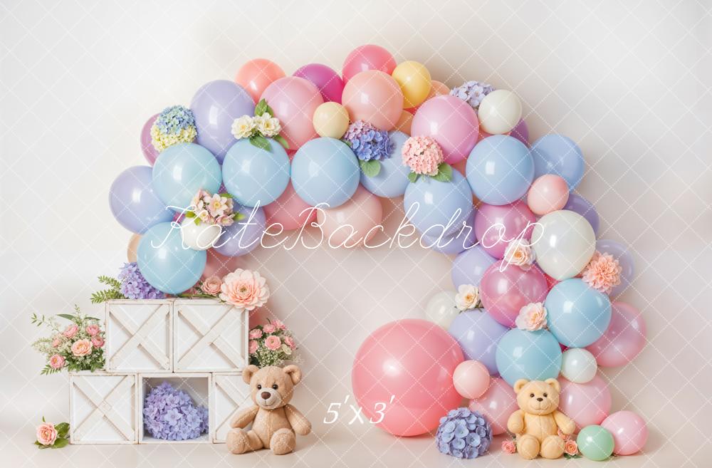 Kate Cake Smash Pastel Ballon Fleur Arche Toile de fond conçue par Emetselch - Kate Backdrop FR