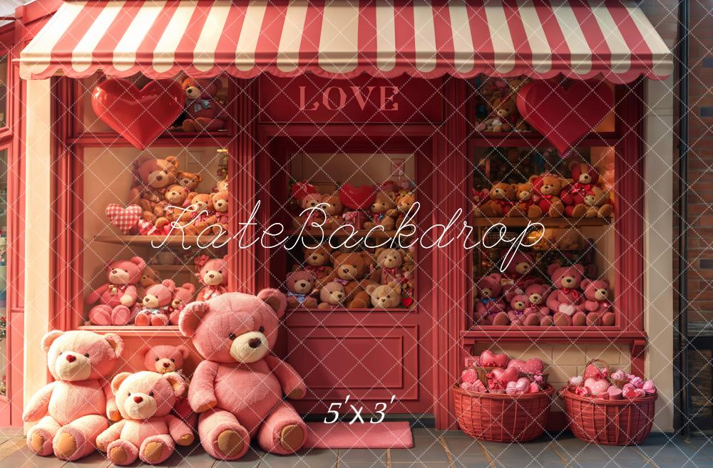 Kate Saint Valentin Ours en peluche Magasin Toile de fond conçue par Emetselch - Kate Backdrop FR