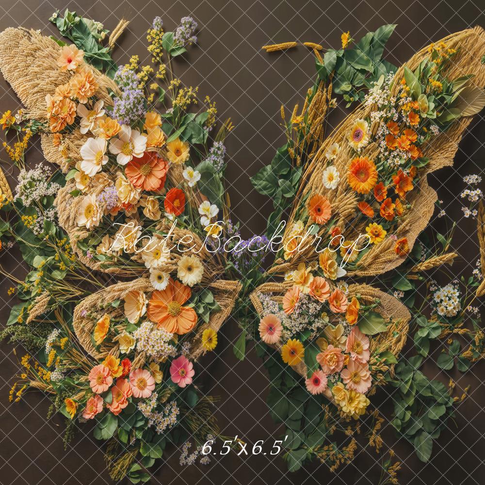 Kate Nouveau-né Fleurs Papillon Ailes Mue/Sol Toile de fond conçue par Emetselch - Kate Backdrop FR