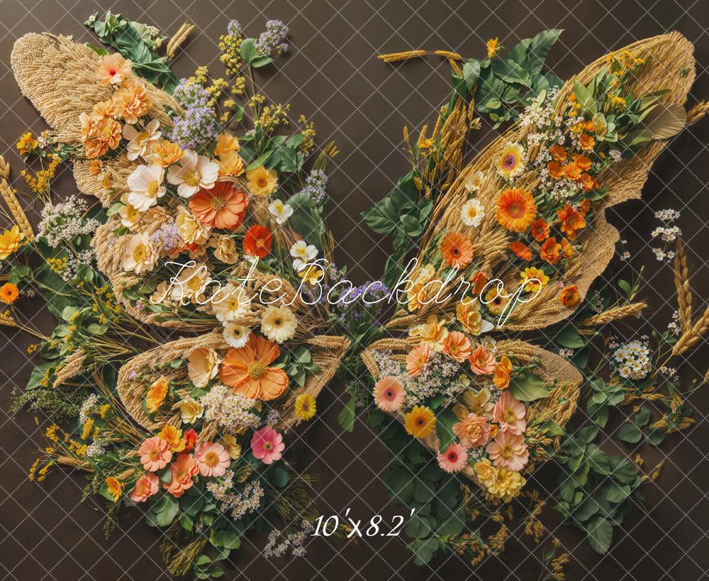 Kate Nouveau-né Fleurs Papillon Ailes Mue/Sol Toile de fond conçue par Emetselch - Kate Backdrop FR