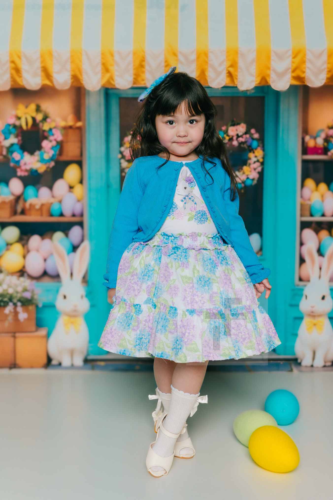 Kate Pâques Lapin Fleurs Œufs Boutique Toile de fond conçue par Emetselch - Kate Backdrop FR