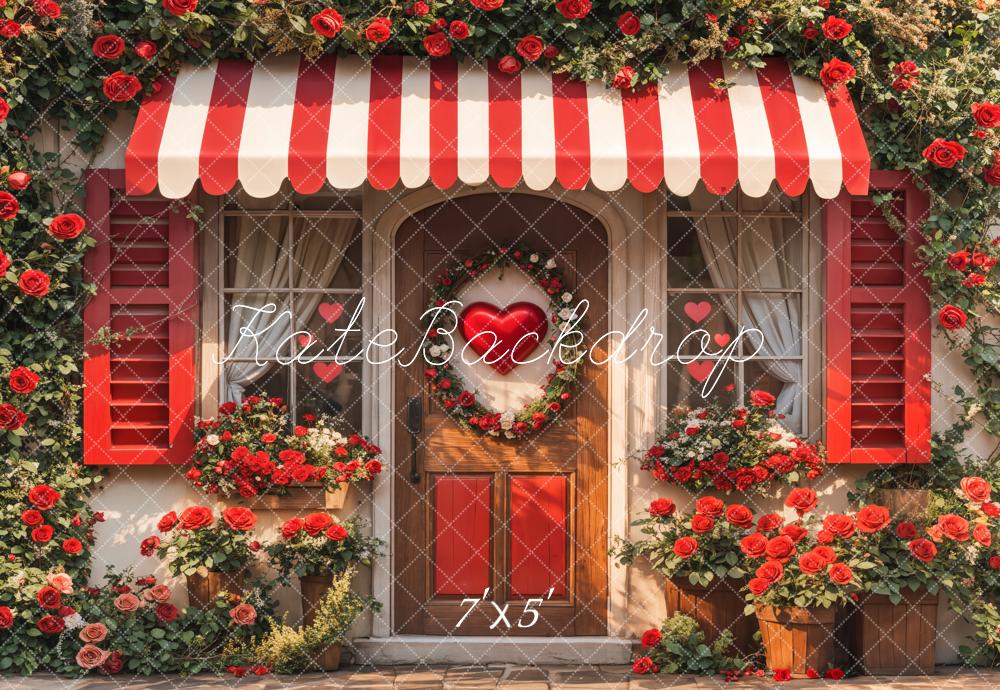 Kate Saint Valentin Roses Rouge Porte Toile de fond conçue par Emetselch - Kate Backdrop FR