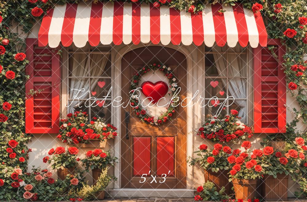 Kate Saint Valentin Roses Rouge Porte Toile de fond conçue par Emetselch - Kate Backdrop FR